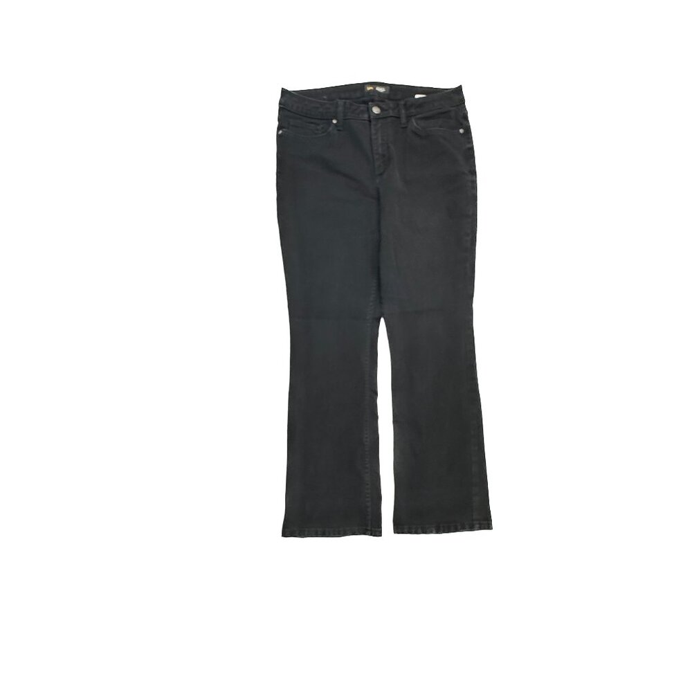 Lee Regular Fit Bootcut Mid Rise Women's size 12P Black Denim jeans